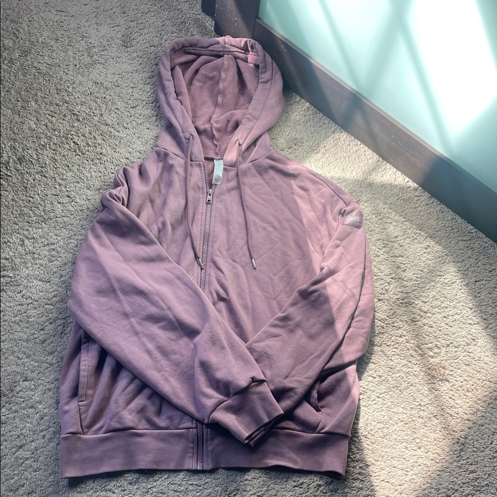 Alo Purple Zip-Up Hoodie